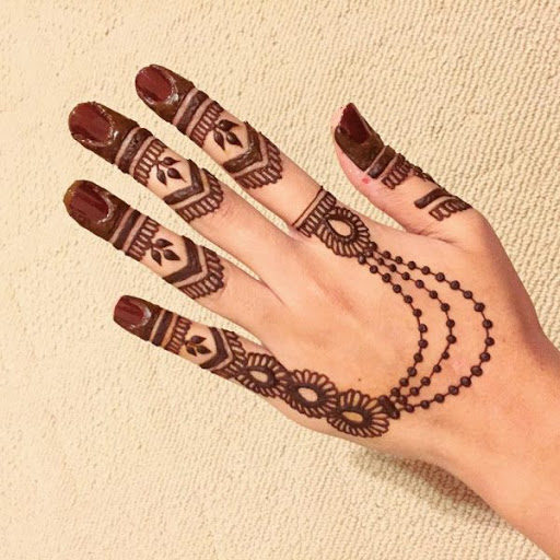 Simple Mehndi Design Like Double Connecting Chain Ring